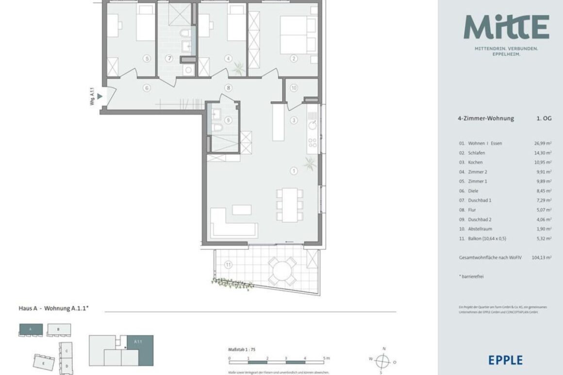 Epple Mitte Hausa Wohnung A.1